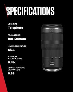 Amazon.com : Canon RF 100-400mm F5.6-8 is USM - Lens for Canon R