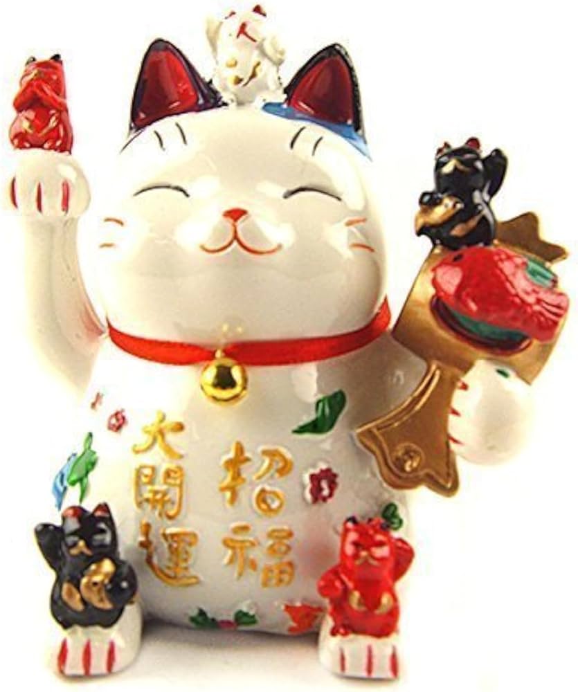 Amazon.com: Maneki Neko Cat Figurine with Hidden Coin Bank