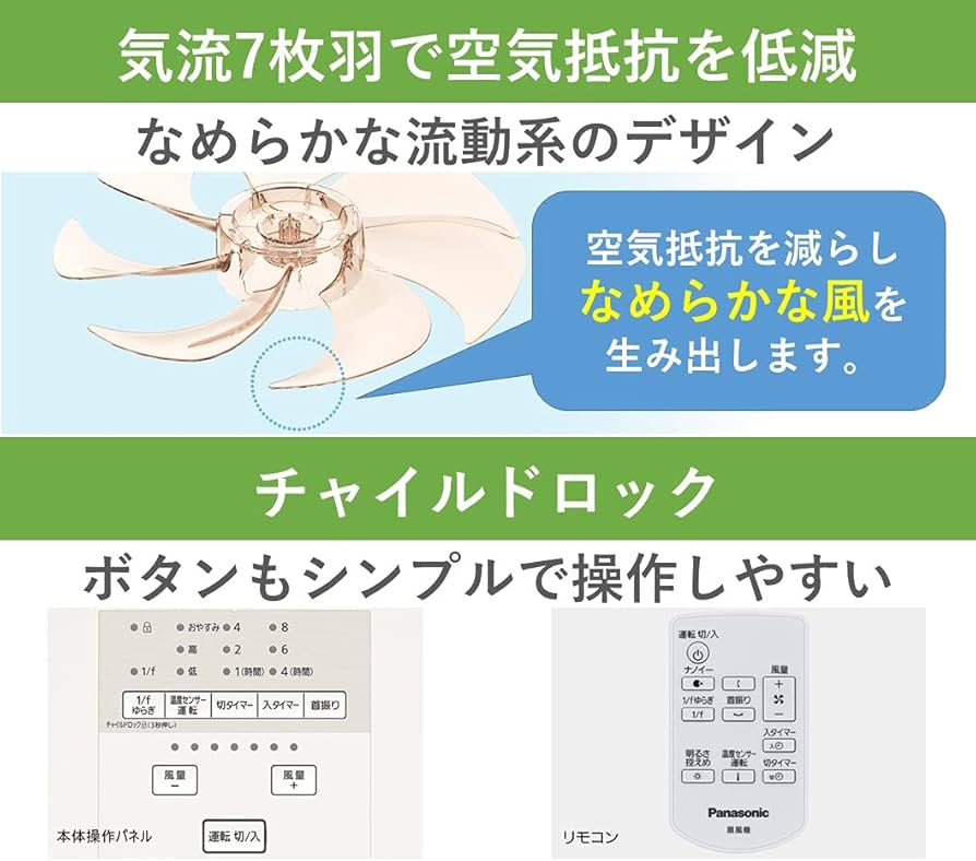 Amazon | パナソニック リビング扇風機 DCモーター 温度センサー搭載