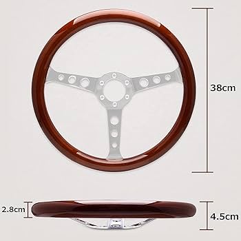 Amazon | 車用ハンドル 直径380mm 15インチ 車用ステアリング