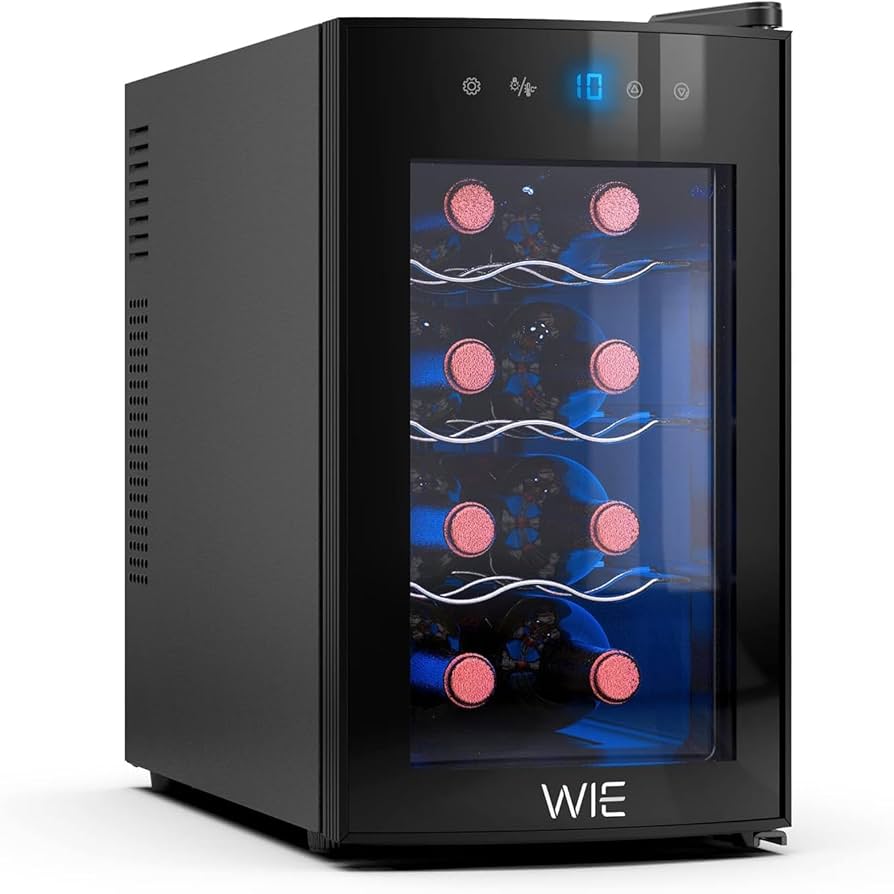 Amazon.co.jp: ワインセラー8本収納 最新 ペルチェ式 WIE 縦置き 静音
