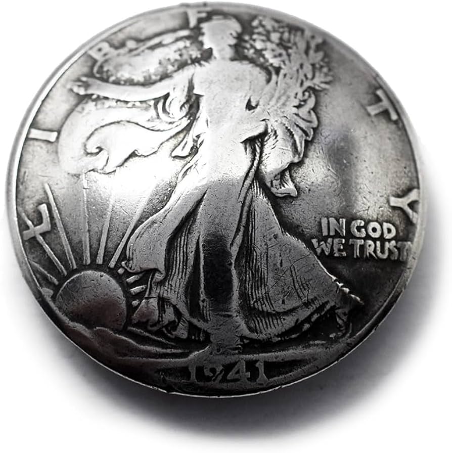 Amazon.co.jp: 本物 50セントコイン使用 ハーフダラー銀貨 直径31mm