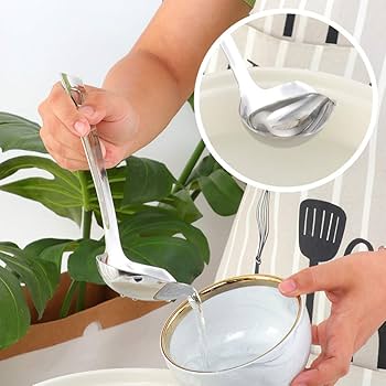 Amazon.co.jp: 横口レードル おたま 取り分けスプーン 18-8ステンレス