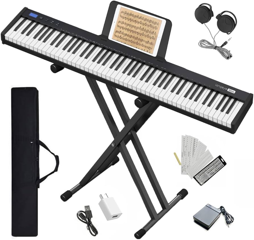 Amazon | 【電子ピアノスタンドセット】Longeye ロンアイ 電子ピアノ