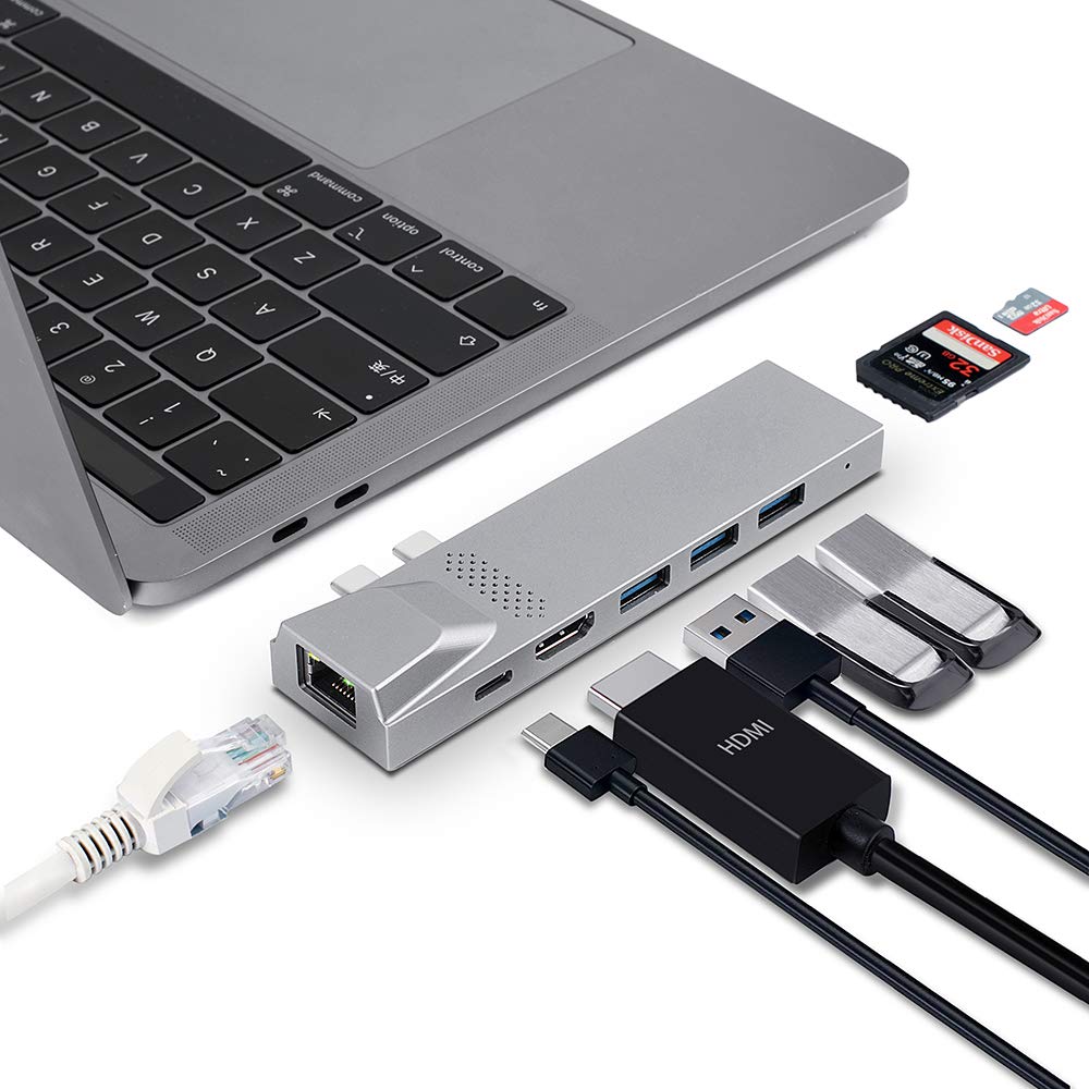 Amazon.com: USB C Hub for MacBook, 8-in-1 Docking Station Adapter