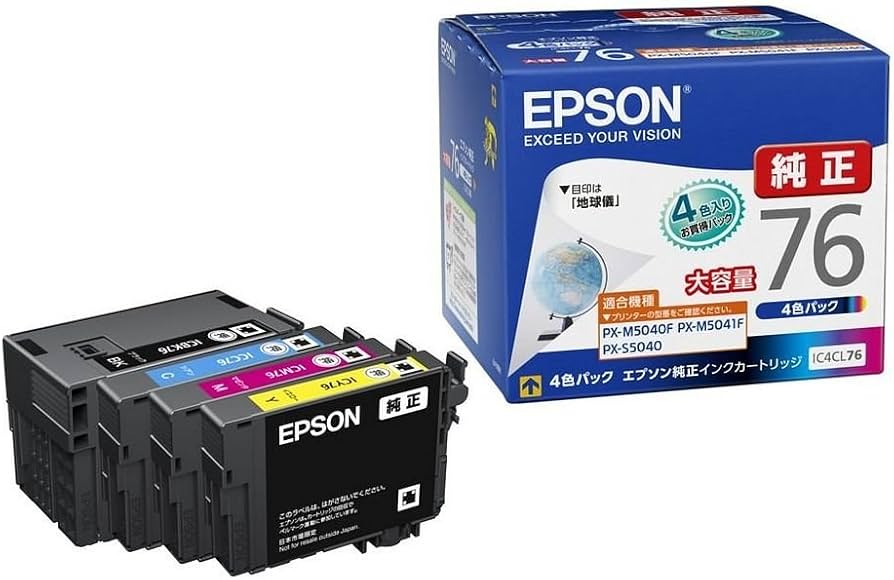 Amazon.co.jp: エプソン 純正インク IC4CL76（大容量） 4色P