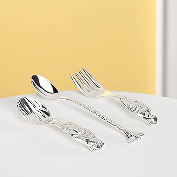 Amazon.co.jp: Reed & Barton Silver Safari 3-Piece Baby Flatware