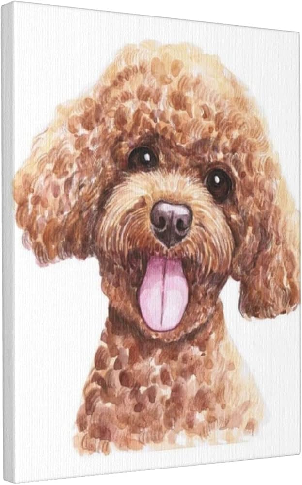 Amazon.co.jp: アートパネル ポスター 絵画 トイプードル 茶 絵