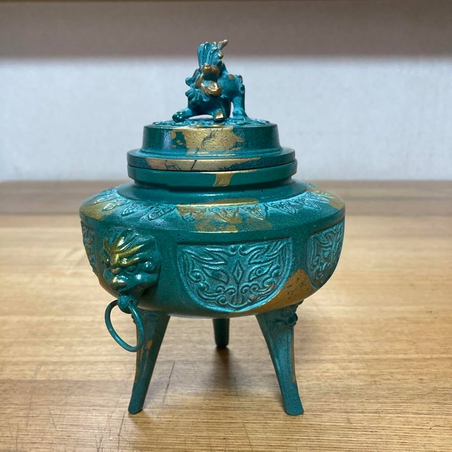 Amazon｜高岡銅器 村田宏 造 香炉 青銅／伝統工芸品 駒型 菖蒲地紋