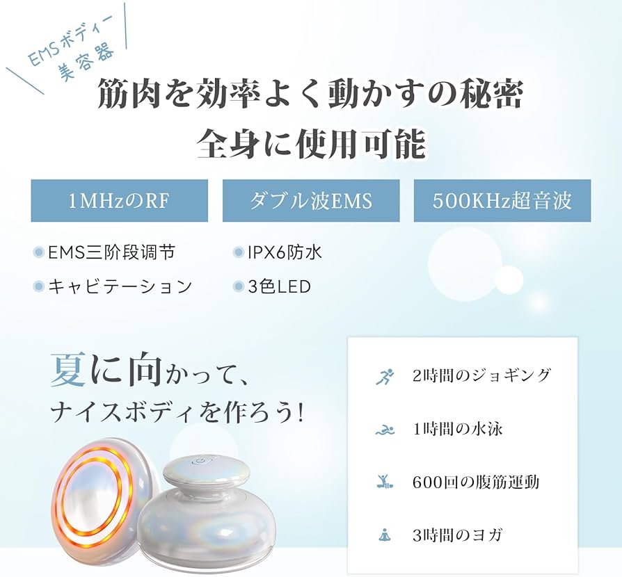 Amazon.co.jp: FIIL 美顔器 超音波 RF 全身エステ可能 顔 ボディ美容器