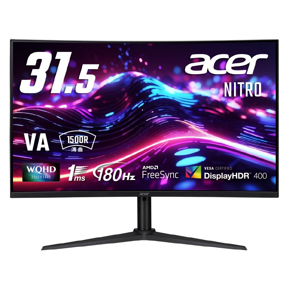 Amazon.co.jp: Acer Nitro 湾曲 ゲーミングモニター 31.5インチ WQHD