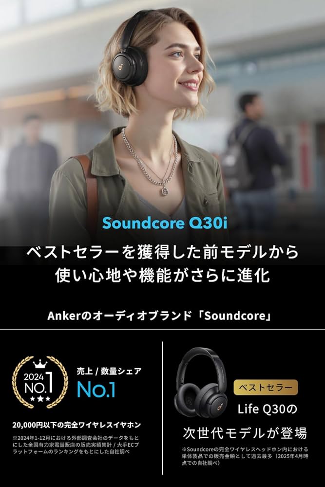 Amazon.co.jp: Anker Soundcore Q30i (Bluetooth5.3 ワイヤレス