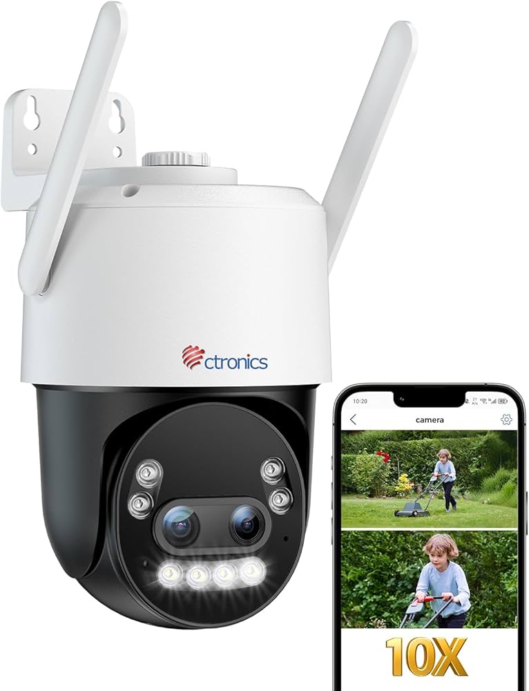 Amazon.co.jp: 【4K 10倍ハイブリッドズーム】Ctronics 防犯カメラ