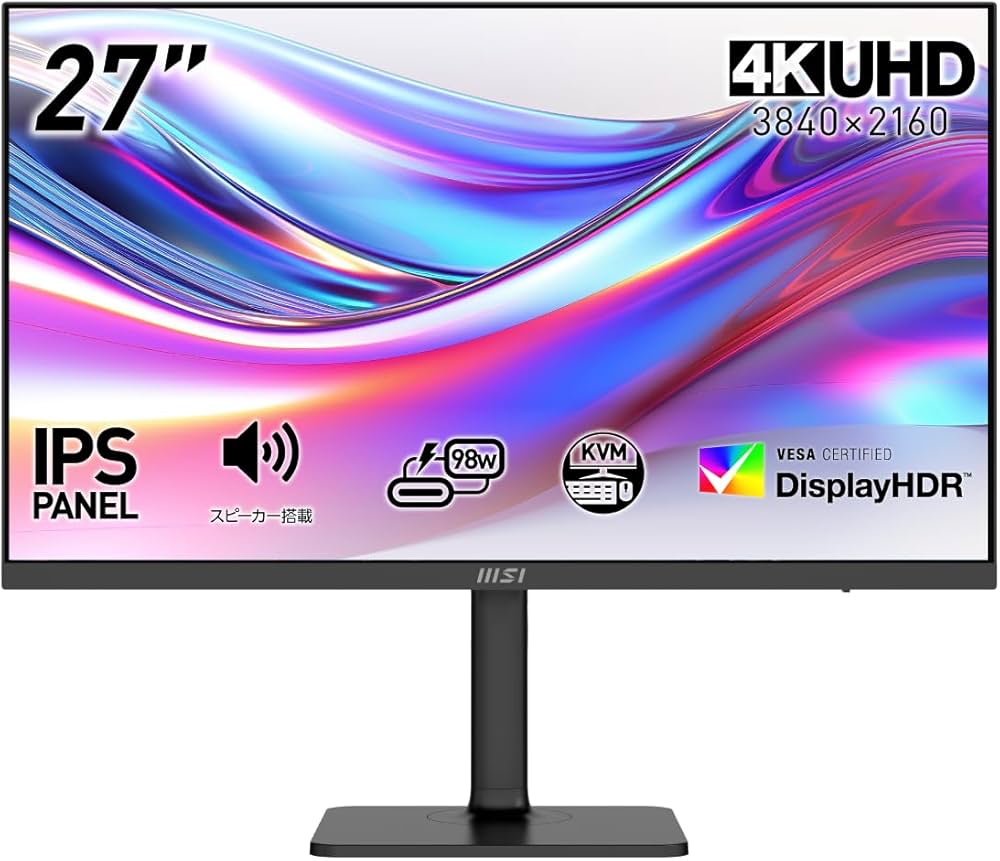 Amazon.co.jp: MSI ビジネスモニター 27インチ 4K UHD IPSパネル 60Hz
