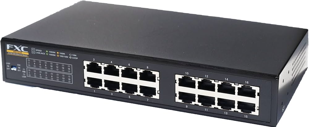 Amazon.co.jp: FXC ループ検知付 16ポート ギガビット ファンレス