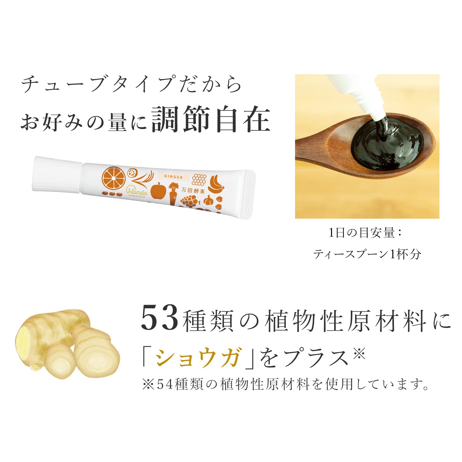 Amazon.co.jp: 万田酵素 ペーストタイプ GINGER ジンジャー チューブ