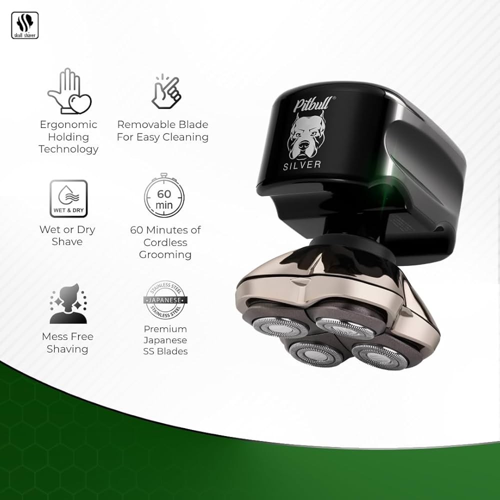 Amazon.com: Skull Shaver Pitbull Silver PRO Head & Face Electric