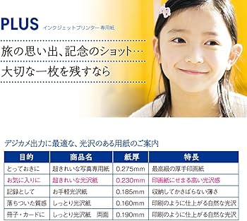 Amazon | プラス 写真用紙 超きれいな光沢紙 A4判 100枚入 IT-221GC