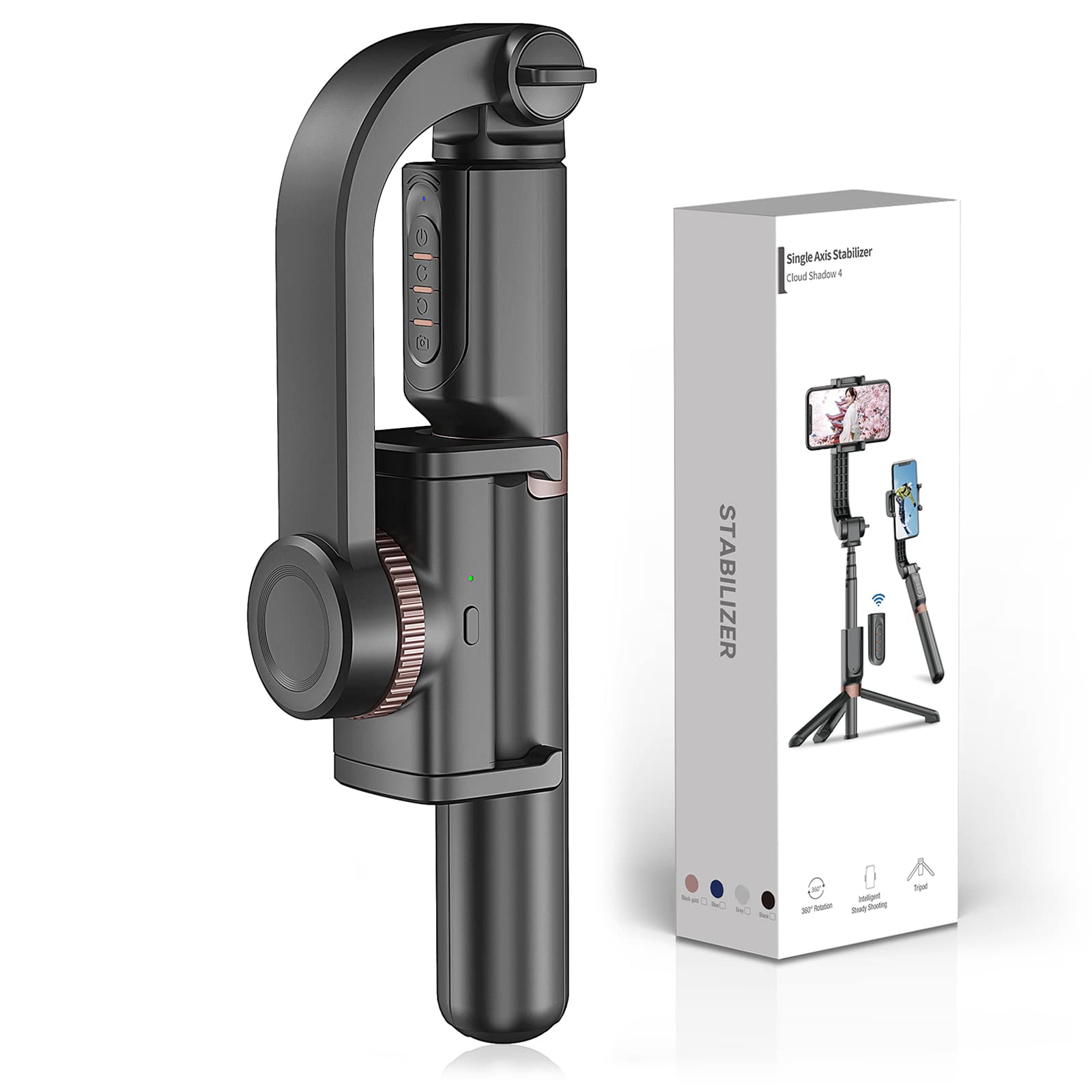 Amazon.co.jp: Zeshbit スマホジンバル 片手持ち単軸スタビライザー 自