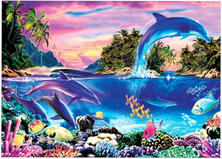 Amazon | ZXYDDMW パズル 1000ピースパズル イルカ湾の水中世界。海洋