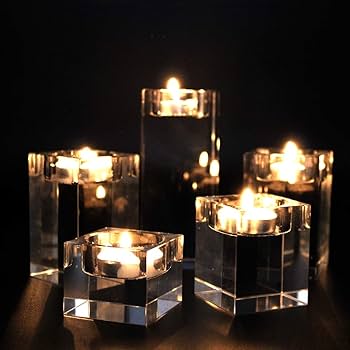 Amazon.co.jp: 3ピースクリスタルガラスキャンドルホルダーセット