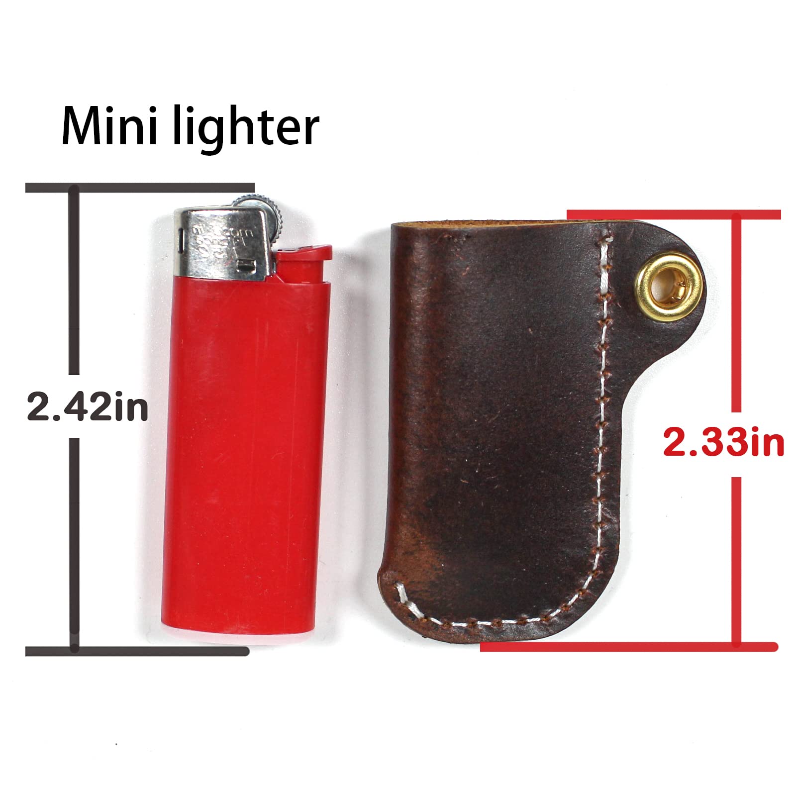 HUMWE Leather Lighter Case Holder for BIC Standard Size Lighters