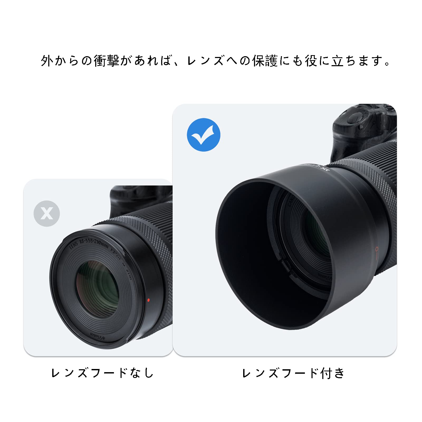 Amazon | JJC ET-60B 可逆式 レンズフード Canon ET-60B 互換 RF-S 55
