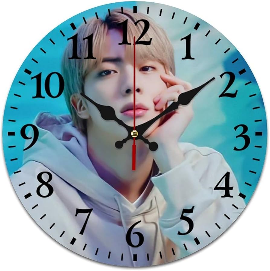 Amazon.co.jp: BTS-Jin 時計 壁掛け時計 PVC 静音 薄型 軽量 大数字
