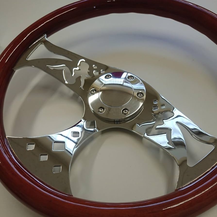 Amazon.co.jp: シンディ クロームレディウッドステアリング デコトラ