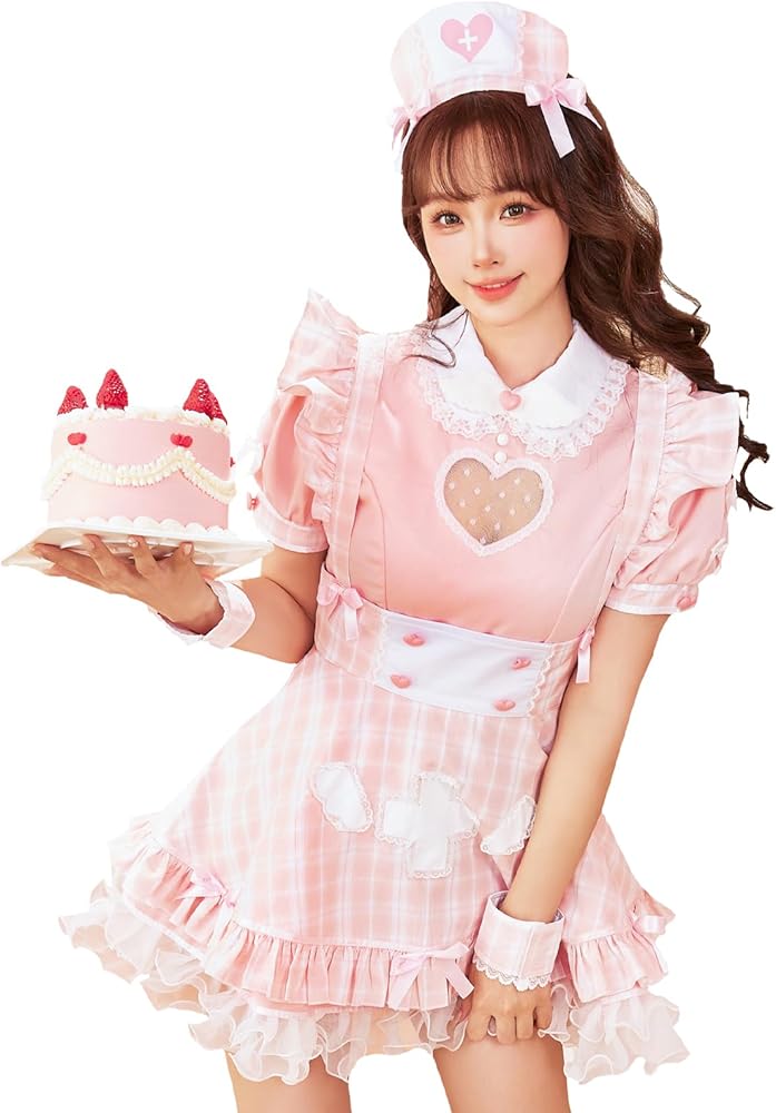 Amazon.co.jp: [Malymoon] コスプレ ナース アイドル 看護師 チェック