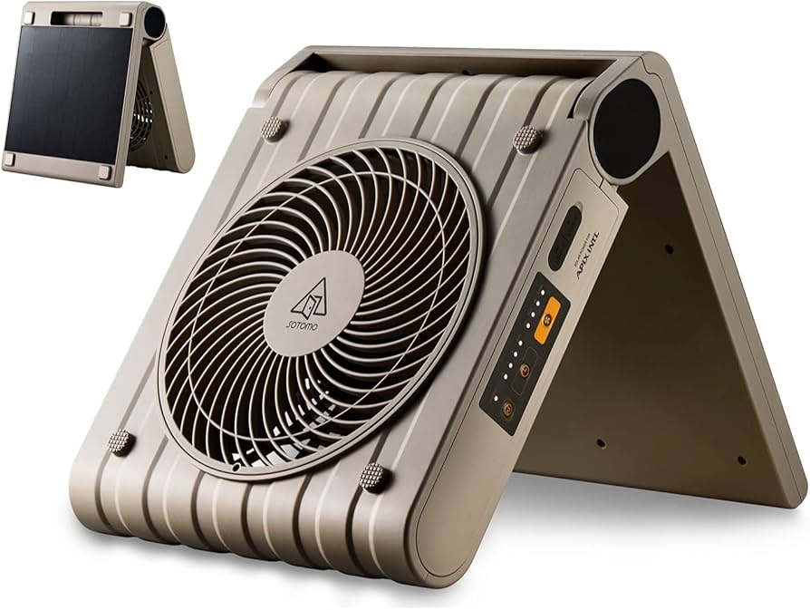 Amazon.co.jp: APIX SOTOMO ソーラーパワーファン 太陽光充電 USB充電