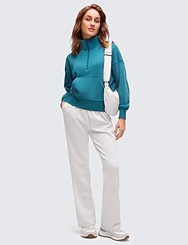 CRZ YOGA SoftAura Half Zip Sweatshirt for Women - Pullover Workout