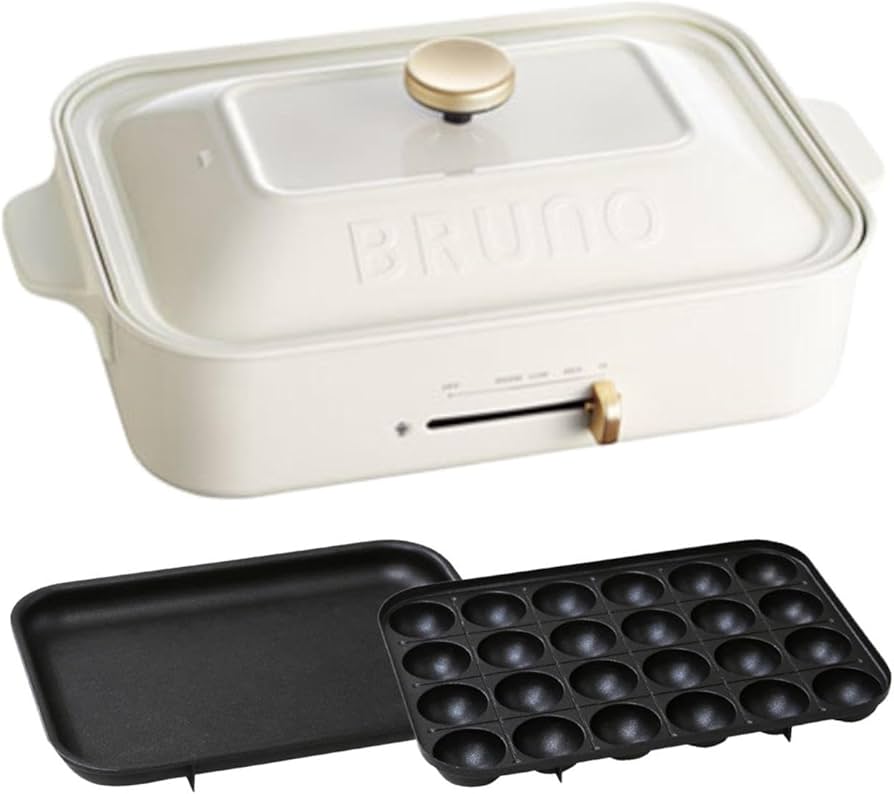Amazon | BRUNO コンパクトホットプレート ホワイト 平面 たこ焼き