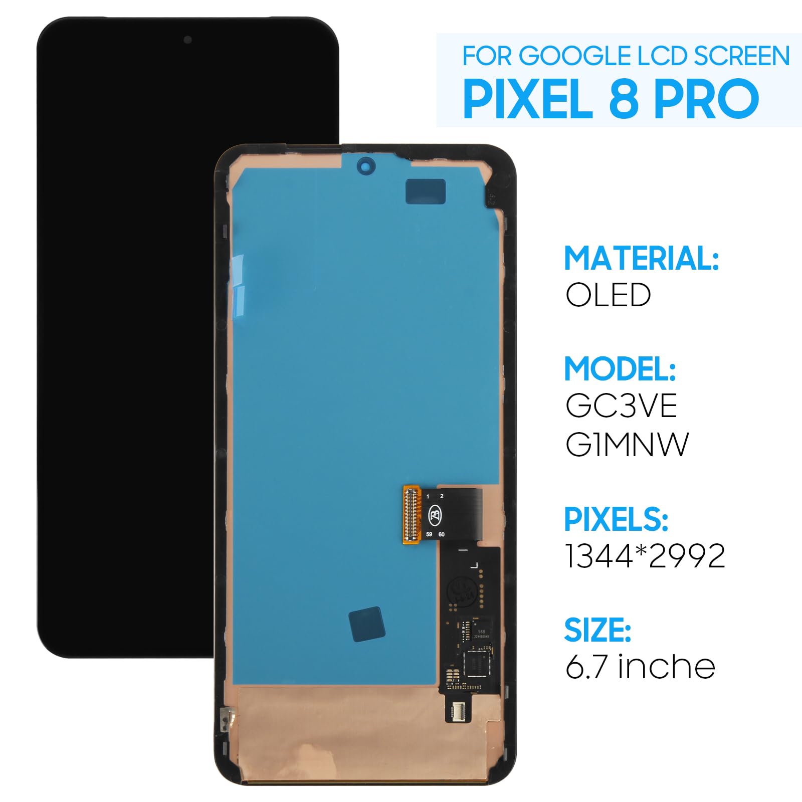 Amazon.co.jp: OLED For Google Pixel 8 Pro 液晶パネル 画面交換修理