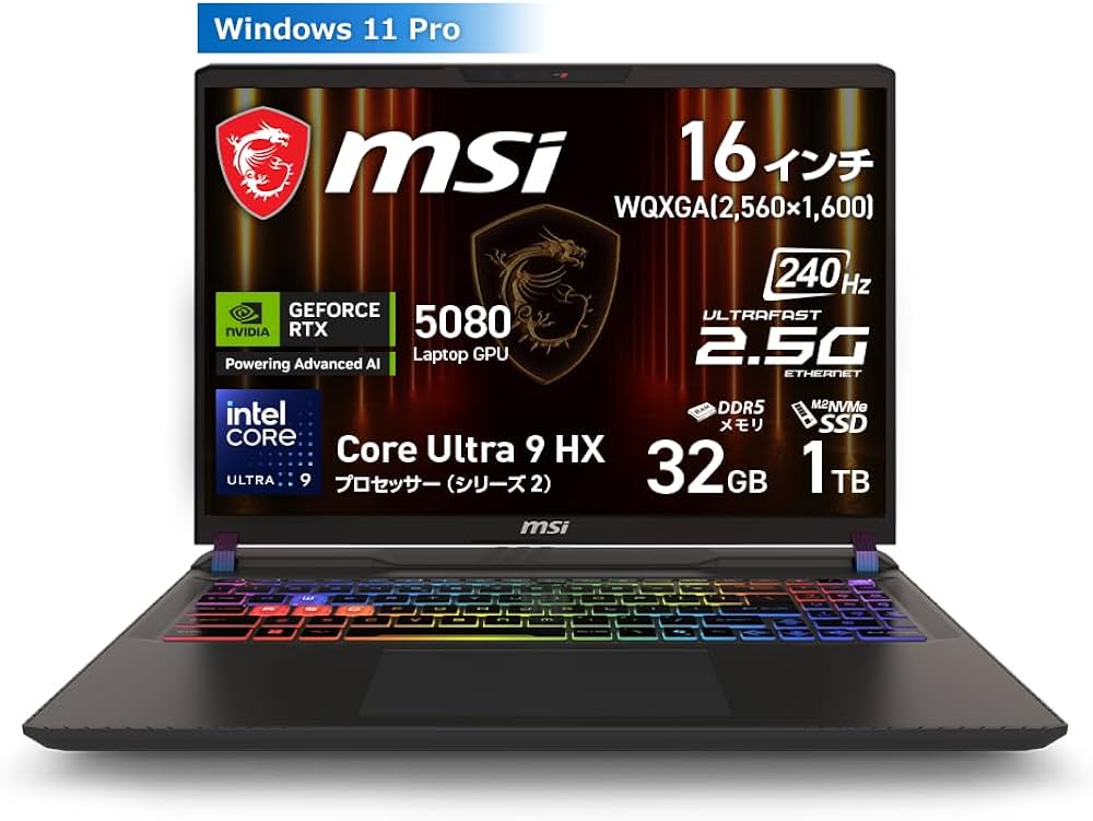Amazon.co.jp: MSI ゲーミングノートPC Vector 16 HXAI 【最新Core