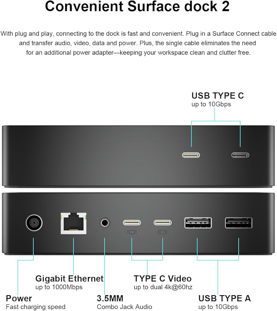 Amazon.co.jp: Surface Dock 2、Surface Docking Station 2 199W電源