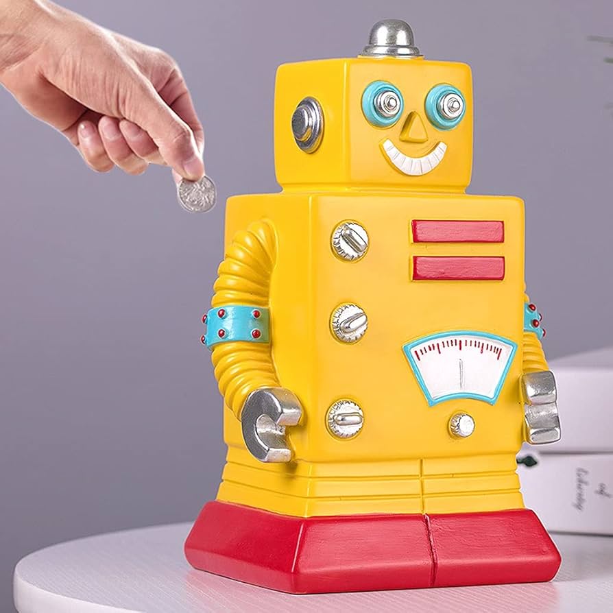 Amazon.co.jp: 貯金箱 漫画の黄色いロボット貯金かわいいコイン銀行の