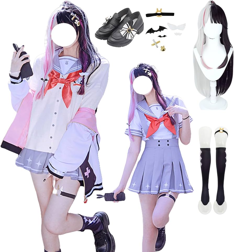 Amazon.co.jp: [HAOJEE]夜見れなコスプレ衣装 JK制服 常服 制服 Vtuber