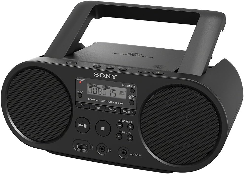 Sony - Brandclub - Sony Zs-PS50 Black Portable Cd Boombox Player