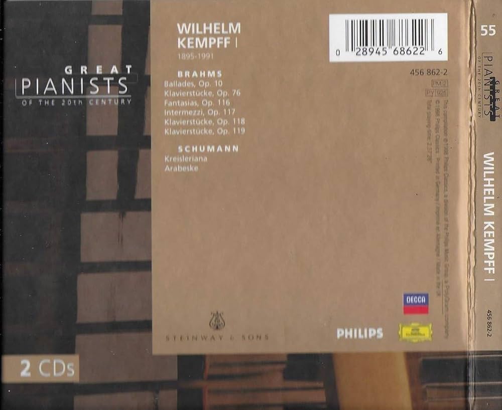 Johannes Brahms, Robert Schumann, Wilhelm Kempff - Wilhelm Kempff