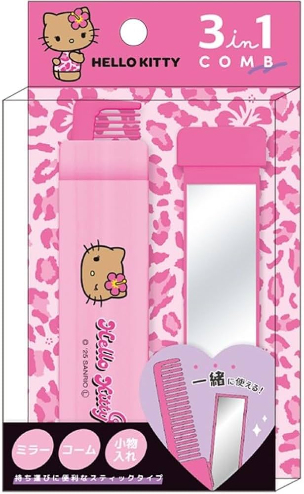 Amazon.co.jp｜サンリオ 日焼けハローキティ 3in1コーム ピンク｜旅行