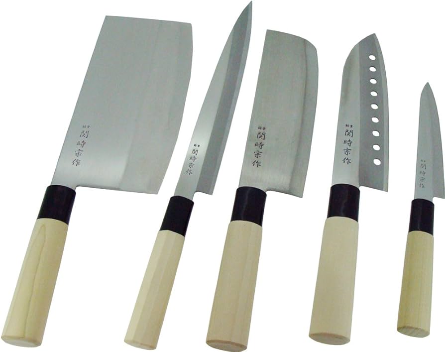 ☆ARMedia・3本セットx41刺身+菜切+三徳・濃州正宗作・柄部天然木