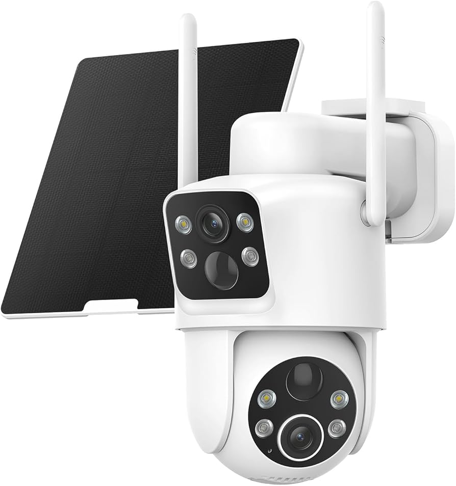 Amazon.com : TKENPRO Dual Lens Solar Security Cameras Wireless
