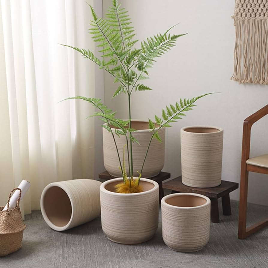 Amazon.co.jp: 室内用植木鉢 大型 プランター 植木鉢 陶器 穴あり