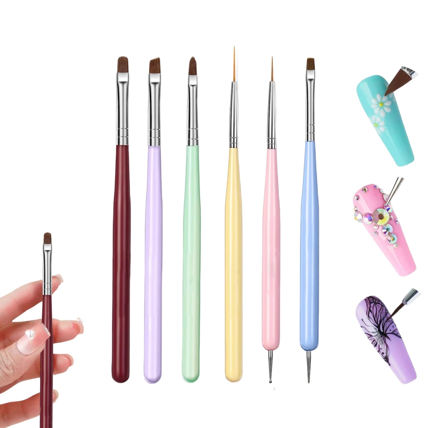 Amazon | ネイル 筆 ジェルネイル 筆 6本セット ネイルブラシ ネイル