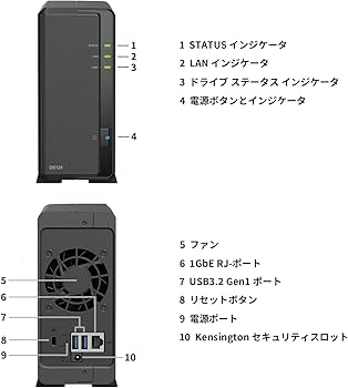 Amazon.co.jp: Synology NASキット 1ベイ DS124/G【ガイドブック付