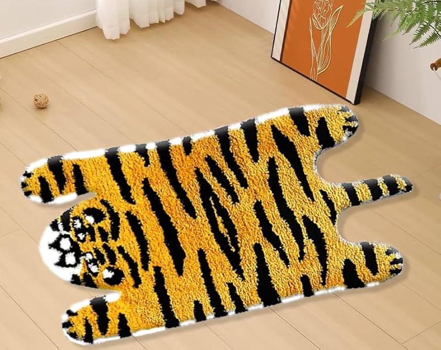 Amazon.com: HYST Tiger Shaped Bathroom Rug,Tiger Bathroom Mat