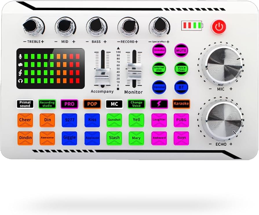 Amazon.com: F998 Professional Audio Mixer,Sound Card Voice Changer