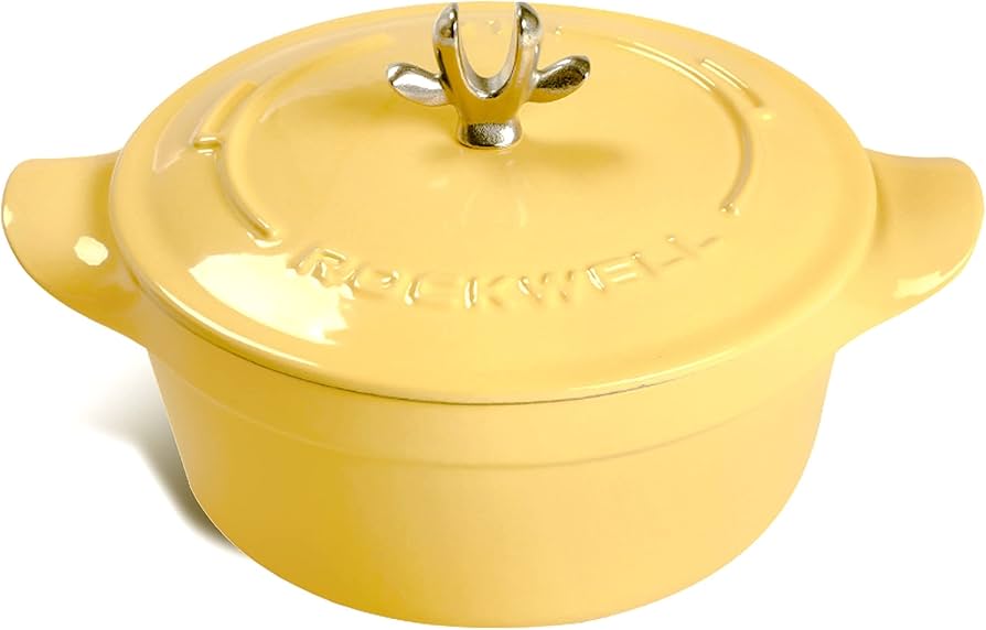 Amazon.co.jp: Rockwell 鋳物ホーロー鍋 両手鍋 ガス オーブン IH対応