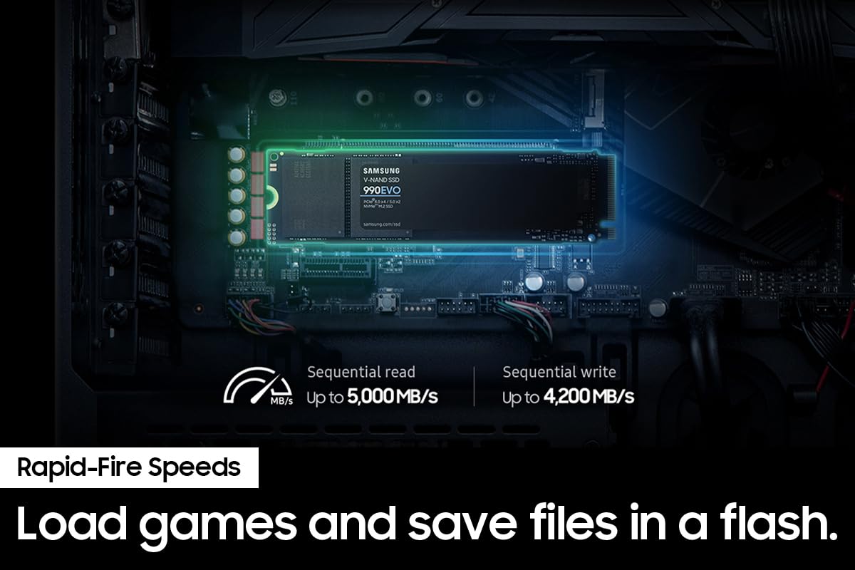 Amazon.com: SAMSUNG 990 EVO SSD 2TB, PCIe Gen 4x4, Gen 5x2 M.2